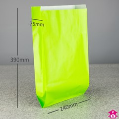 Lime Paper Bag with Gusset - Large