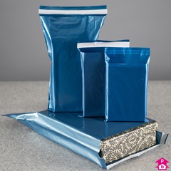 10% off glossy blue mailing bags