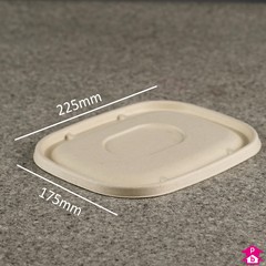 Bagasse Food Container Lid (1.1 litre / 39oz) - 225mm long x 175mm wide