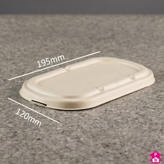 Bagasse Food Container Lid (500ml / 16oz) - 195mm long x 120mm wide