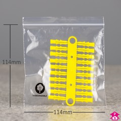 Biodegradable Clear Grip Seal Bag - Small - 114mm wide x 114mm long, 40 micron thickness