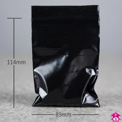 Black Grip Seal Bag - C7 - 89mm wide x 114mm long, 50 micron thickness