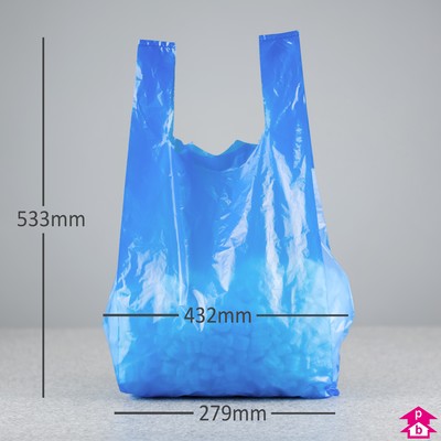 Blue carrier store bags