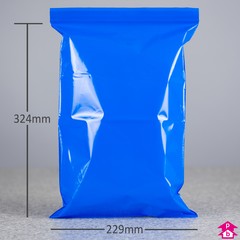 Blue Grip Seal Bag - C4 - 229mm wide x 324mm long, 50 micron thickness