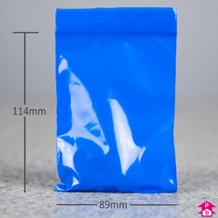 Blue Grip Seal Bag - C7 - 89mm wide x 114mm long, 50 micron thickness