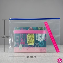 Blue Zip Slider Bag - C3 - 482mm wide x 342mm long, 125 micron thickness