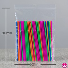 Budget Grip Seal Bag - Medium - 203mm wide x 280mm long, 40 micron thickness