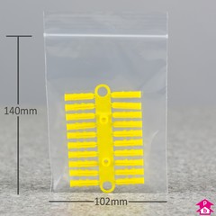 Budget Grip Seal Bag - Small - 102mm wide x 140mm long, 40 micron thickness