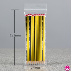 Budget Grip Seal Bag - Small - 76mm wide x 191mm long, 40 micron thickness