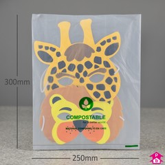 Clear Compostable Packing Bag - Medium (250mm wide x 300mm long, 40 micron)