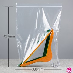 Clear Grip Seal Bag - C3 - 330mm wide x 457mm long, 50 micron thickness