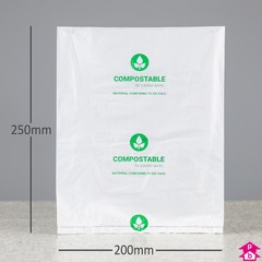 Compostable Packing Bag - Medium (200mm wide x 250mm long, 20 micron)
