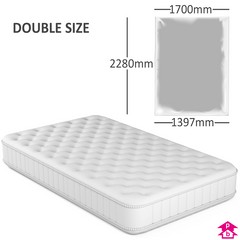 Double Mattress Cover - 1397mm opening to 1700mm wide x 2280mm long, 75 micron thickness