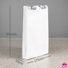 Foil Bag with Gusset - Medium (175mm wide x 50mm gusset x 305mm high, 70 gsm)