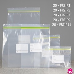 Freezer Bag Mix Pack - 20 of each size (Various - 20 of each size in range (100 bags))