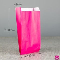 Fuchsia Paper Bag with Gusset - Small (120mm wide x 45mm gusset x 190mm high, 60gsm)