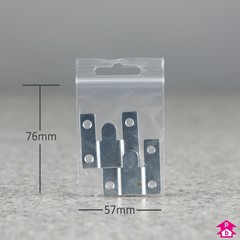 Grip Seal Header Bag - Mini - 57mm wide x 76mm long + Euroslot hanger, 50 micron thickness