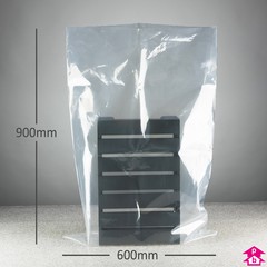 Heavy Duty PriceBuster Clear Bag - Large (600mm wide x 900mm long x 100 micron thickness)