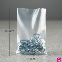 Heavy Duty PriceBuster Clear Bag - Mini - 100mm wide x 150mm long x 100 micron thickness