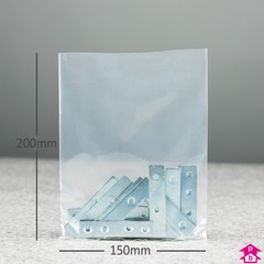 Heavy Duty PriceBuster Clear Bag - Small (150mm wide x 200mm long x 100 micron thickness)