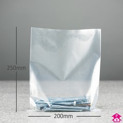 Heavy Duty PriceBuster Clear Bag - Small (200mm wide x 250mm long x 100 micron thickness)