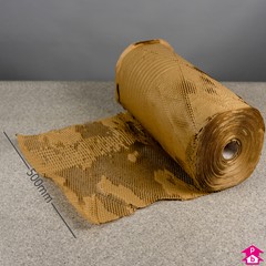 Hexa Paper Roll - Brown (500mm wide x 250m long, extending to 400m long (12kg). 100gsm.)