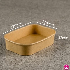 Kraft Food Container (500ml / 16oz) - 170mm long x 123mm wide x 42mm high, 500ml capacity