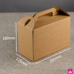 Large Cardboard Carry Box (6.1 litre) - 265mm long x 128mm wide x 180mm high, 6.1-litre capacity