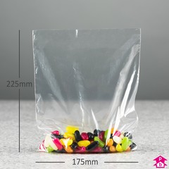 Light Duty PriceBuster Clear Bag - Small - 175mm wide x 225mm long x 23 micron thickness