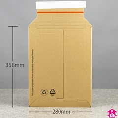 M3 Expandable Cardboard Envelope (280mm wide x 356mm long (flat) / 205mm wide x 285mm long x 70mm deep (expanded))