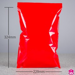 Red Grip Seal Bag - C4 - 229mm wide x 324mm long, 50 micron thickness