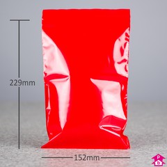 Red Grip Seal Bag - C5 - 152mm wide x 229mm long, 50 micron thickness