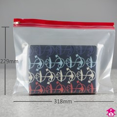 Red Metal Zipper Bag - C4 - 318mm wide x 229mm long, 125 micron thickness