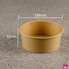 Round Kraft Food Bowl (750ml / 24oz) - 149mm diameter (top) x 62mm high, 750ml capacity