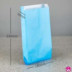 Turquoise Paper Bag with Gusset - Medium (180mm wide x 60mm gusset x 330mm high, 60gsm)