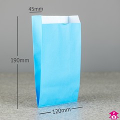 Turquoise Paper Bag with Gusset - Small (120mm wide x 45mm gusset x 190mm high, 60gsm)